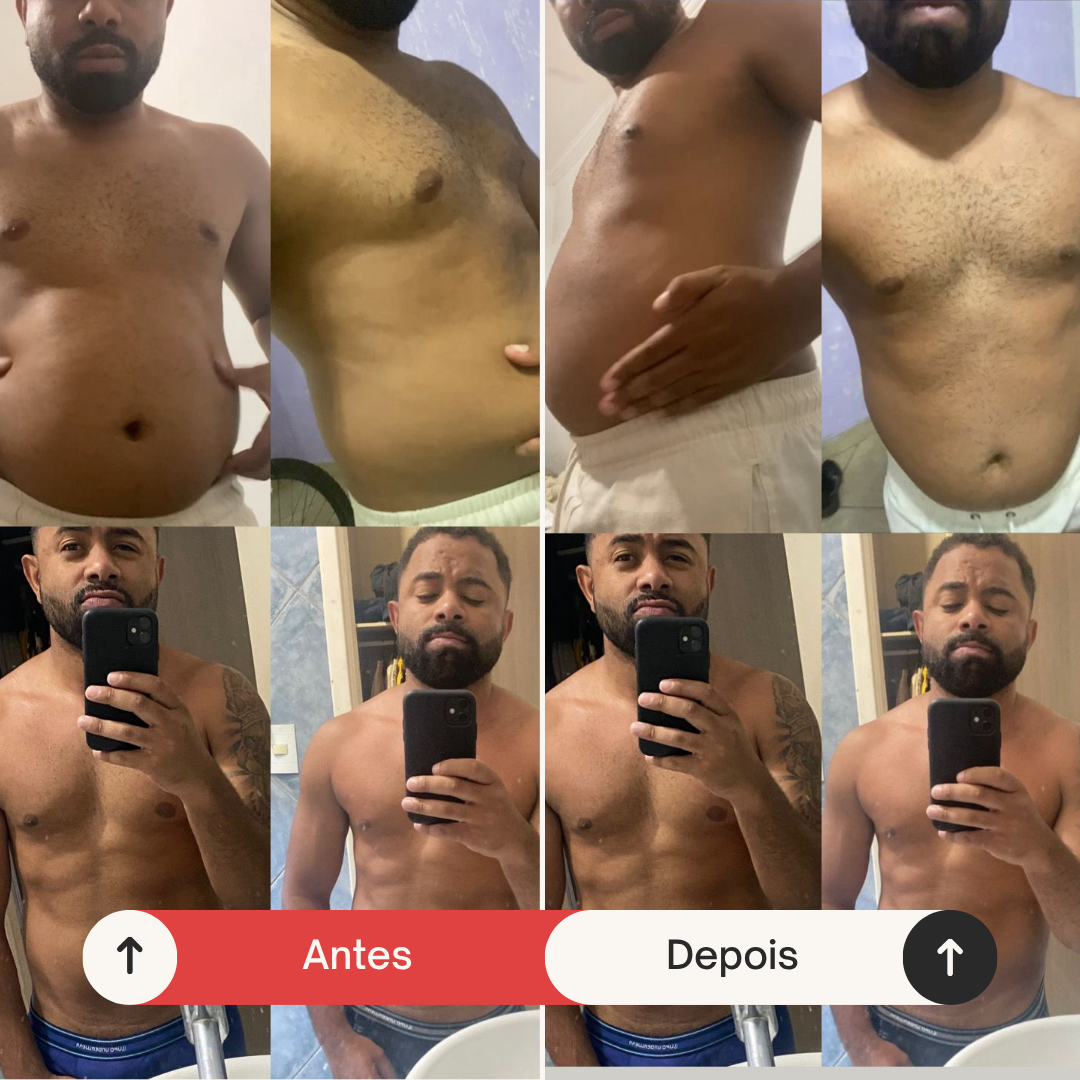 Antes e depois — transformação de aluno