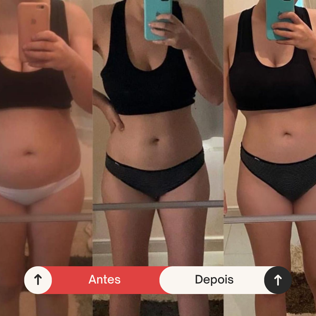 Antes e depois — transformação de aluna