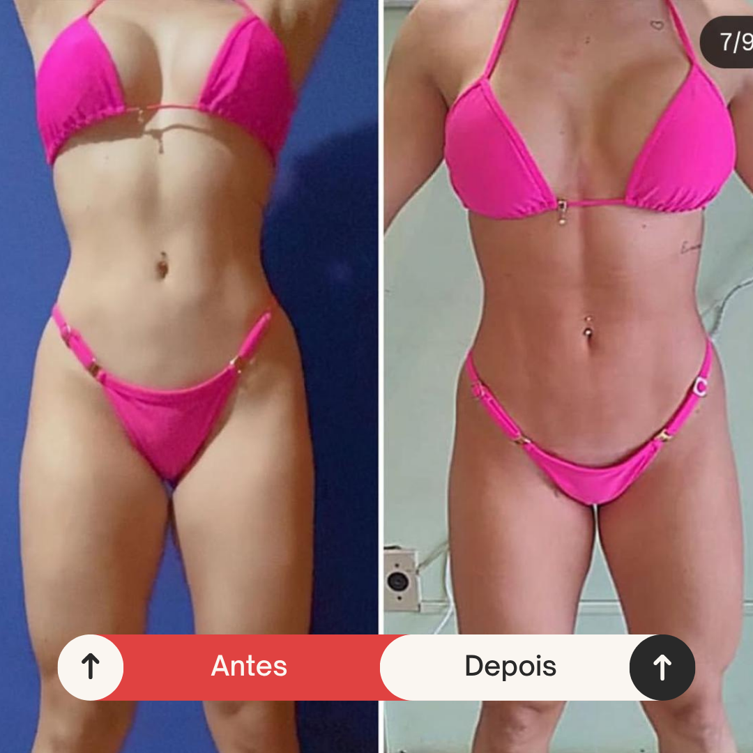 Antes e depois — transformação de aluna